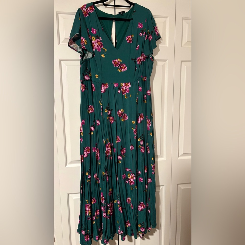 Torrid Teal Floral Maxi Dress